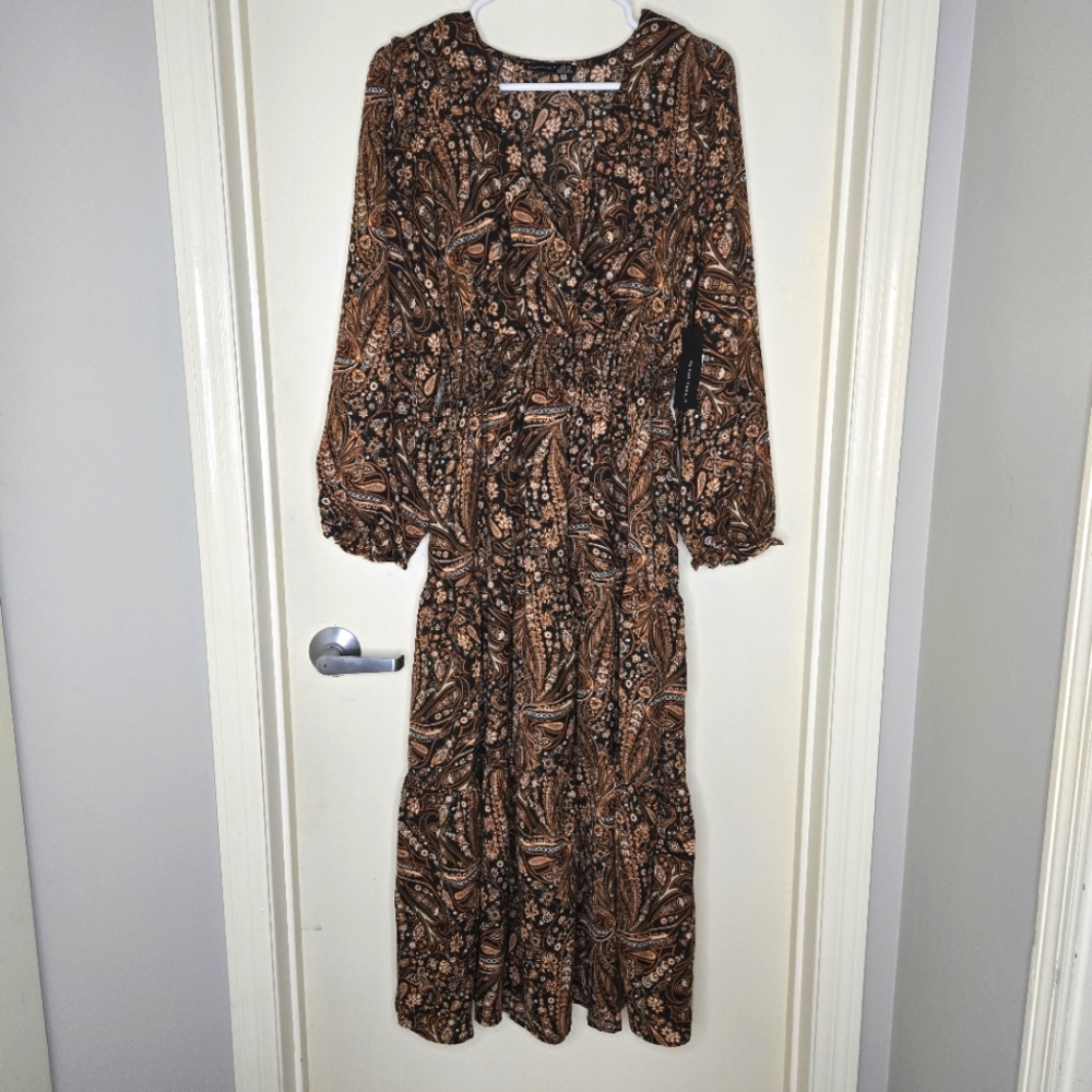 NWT Black Tape maxi long sleeve Boho dress size medium